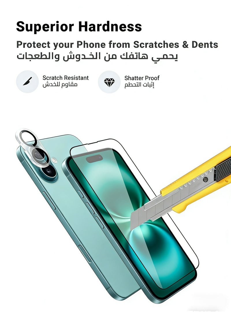 Nova future 2 in 1 Apple iPhone 16 Plus Screen & Camera Protector - High Transparency Full Coverage Shield for Scratch & Impact Protection - Screen & Camera Protector for Apple iPhone 16 Plus - Image 5